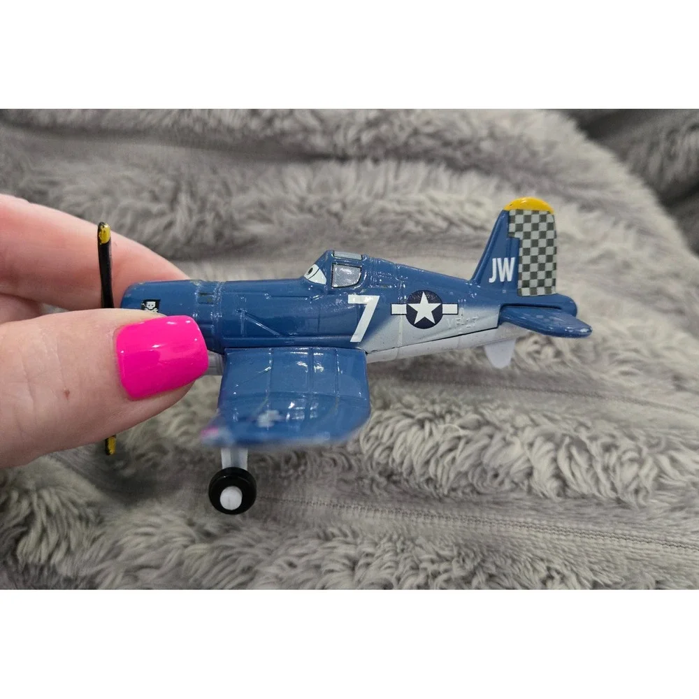 Disney Planes Skipper Riley Diecast Metal Toy Airplane Mattel Blue Navy Corsair